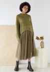 My Secret Garden Tulle Maxi Skirt in Army Green