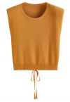 Tie-Back Sleeveless Rib Knit Top in Pumpkin