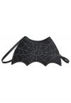 Spider Web Print Batwing Crossbody Bag