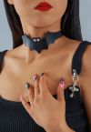 Cute Bat Faux Leather Choker in Black