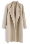 Classy Open Front Knit Coat in Light Tan - Retro, Indie and Unique Fashion