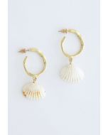 Shell Gold Hoop Earrings