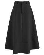High-End Flare Hem Midi Skirt in Cream - Retro, Indie and Unique Fashion