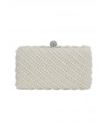 Square Shape Full Pearl Clutch