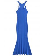 Transparent Straps Mermaid Cami Dress in Blue