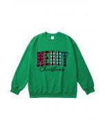 Multi Color Check Letter Printed Sweatshirt