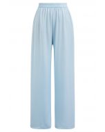 Satin Finish Pull-On Pants in Blue