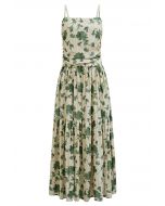 Floral Print Cami Maxi Dress in Green