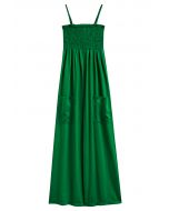 Snazzy Patch Pocket Wide-Leg Cami Jumpsuit in Green