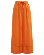 Comfort Linen-Blend Palazzo Pants in Orange