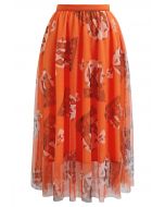 Vibrant Orange Haunted Castle Tulle Skirt