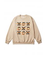 Wickedly Cute Pumpkin Bow Pattern Sweatshirt