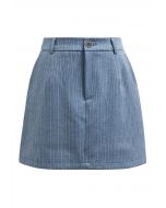 Everlasting Striped Side Pocket Mini Skorts in Blue