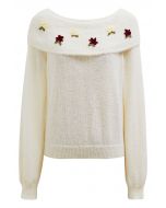 Adorable Stitch Posy Foldover Shoulder Knit Top