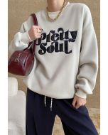 Pretty Soul Fleece-Lined Oversize Sweatshirt in Ivory