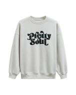 Pretty Soul Fleece-Lined Oversize Sweatshirt in Ivory