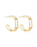 Gold Clip Circle Earrings