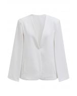 Modish Split Sleeve Cape Jacket in White