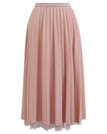 Call out Your Name Pleated Mesh Skirt in Pink