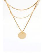 Triple-Layered Golden Coin Necklace