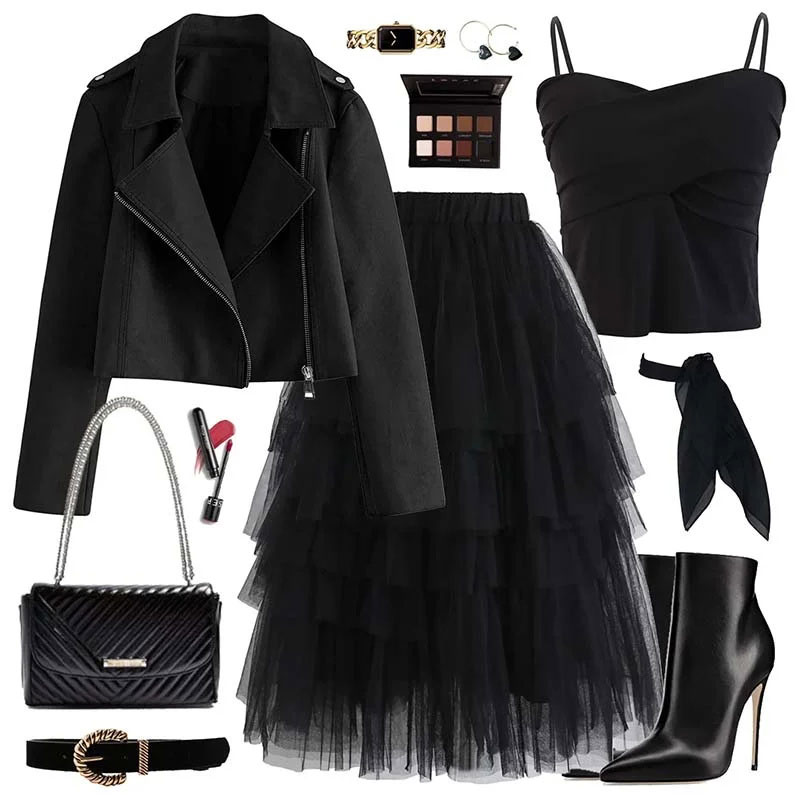 Stylish Tulle Skirt Slip for a Black Dress