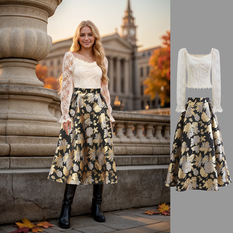 Jacquard skirt style hotsell