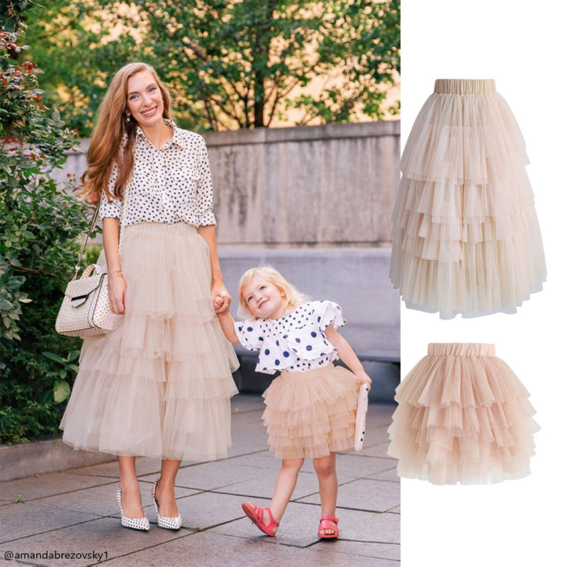 Love Me More Layered Tulle Skirt in Nude Pink - Retro, Indie and